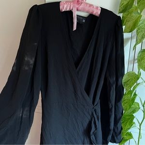 ASOS Black Mini Wrap Dress